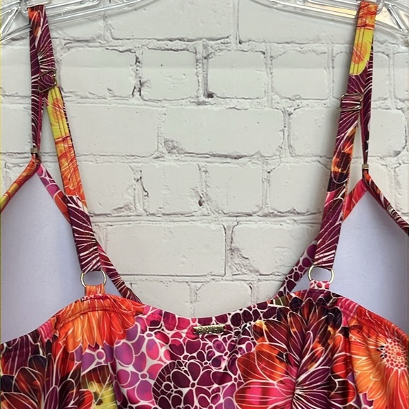 Simply Fit One Piece Floral Print Swim Dress - Picture 5 of 12